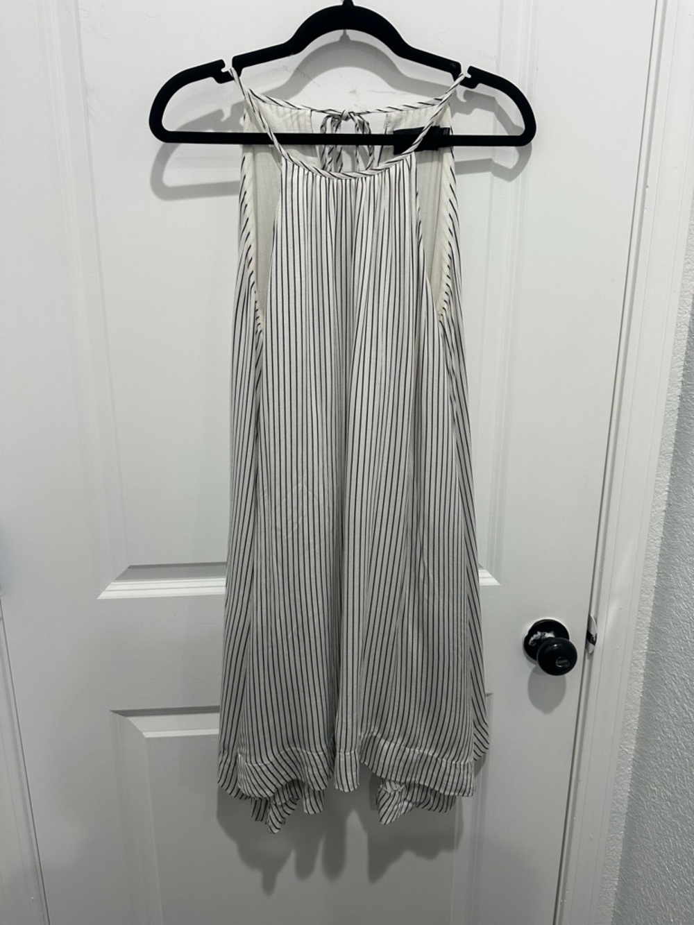 MINKPINK White Vertical-Striped Halter Mini Dress